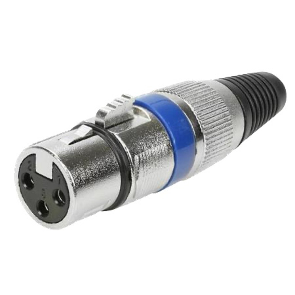 kit 10 Conector xlr cannon Femea azul alta qualidade
