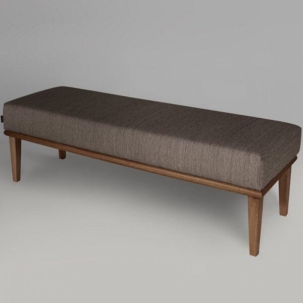 Puff para Quarto Veludo Pés 140cm Grazi Marrom/Imbuia