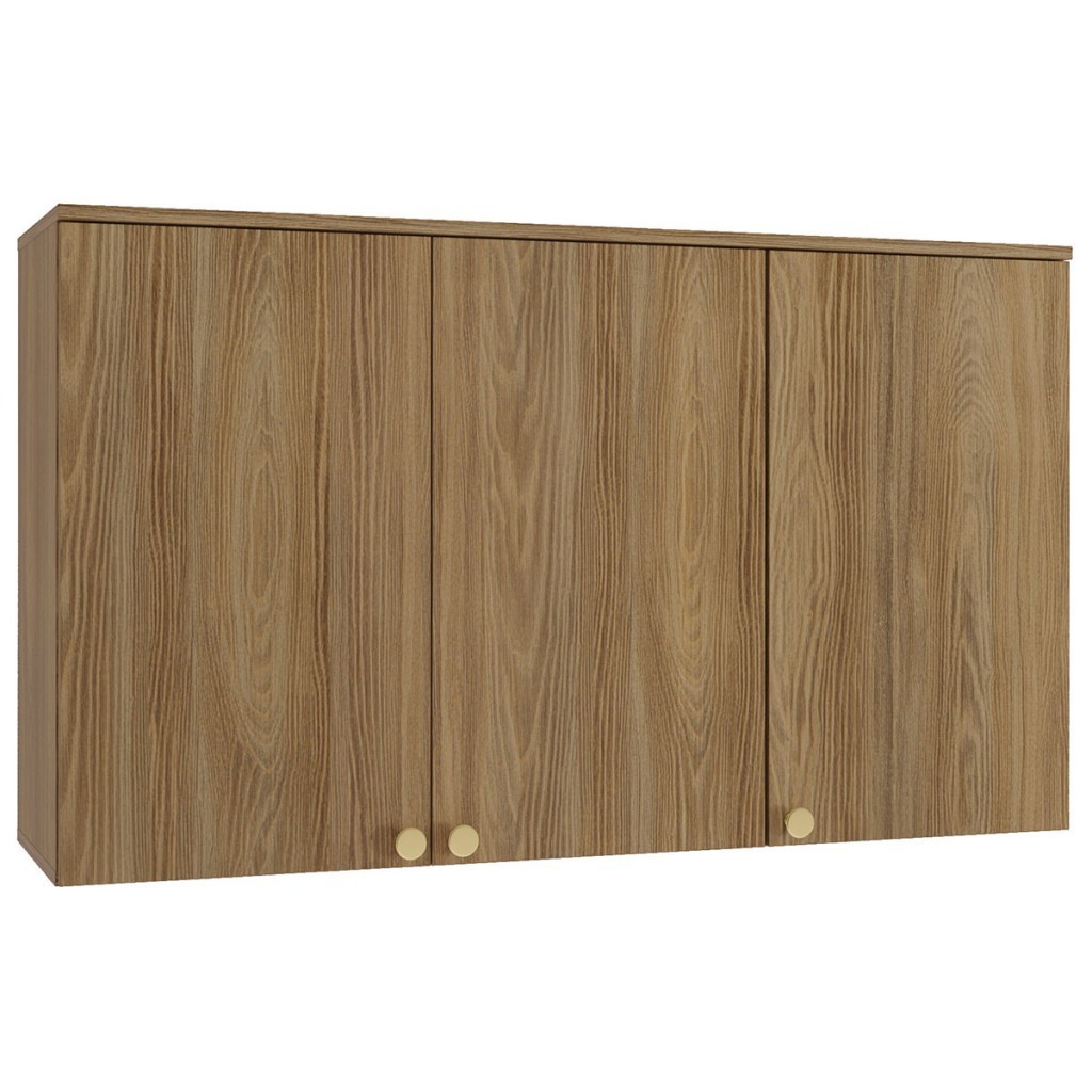 Armário Aéreo Cozinha Botanic 120 Cm 3 Portas Nogueira Fosco - Kappesberg em Oferta na Shopee