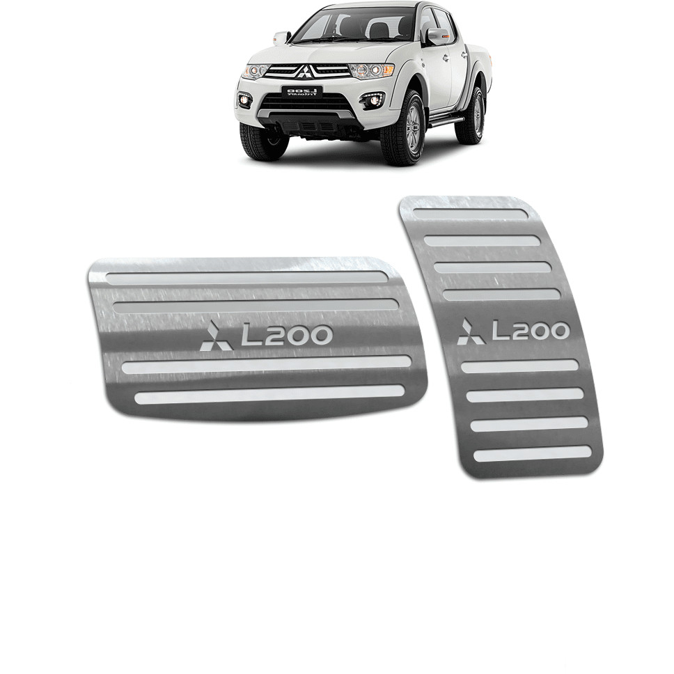 Pedaleira L200 Triton 08/18 Automático Aço Inox - Não fura o pedal em Oferta na Shopee