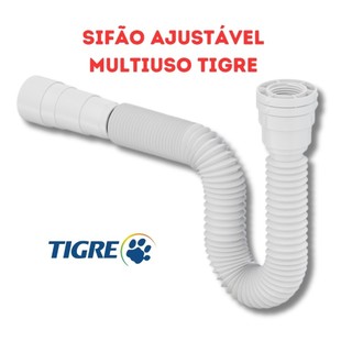 Sifão Sanfonado Multiuso Tigre Ajustável Cifão Cozinha Banheiro Sifão Lavatório Tanque