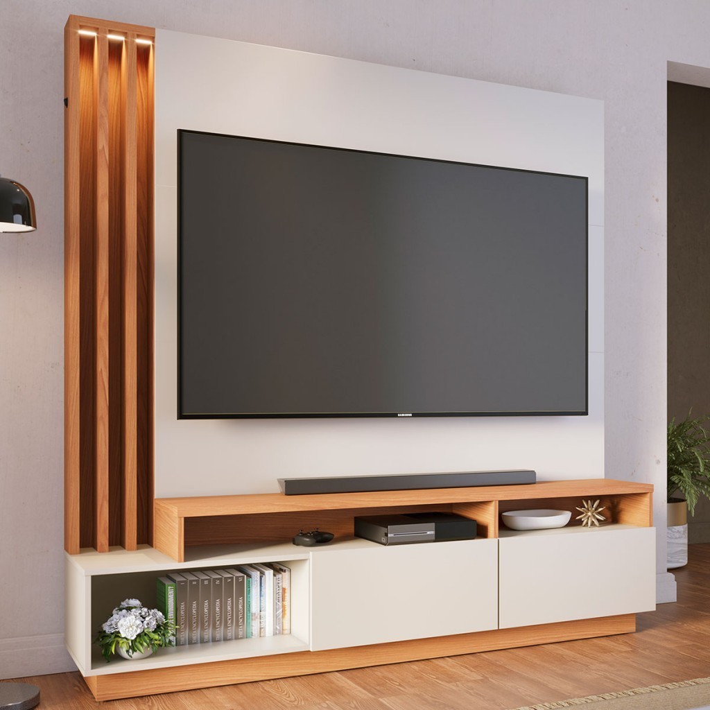Estante para TV Até 75 Polegadas Humaitá 2 Portas em Oferta na Shopee