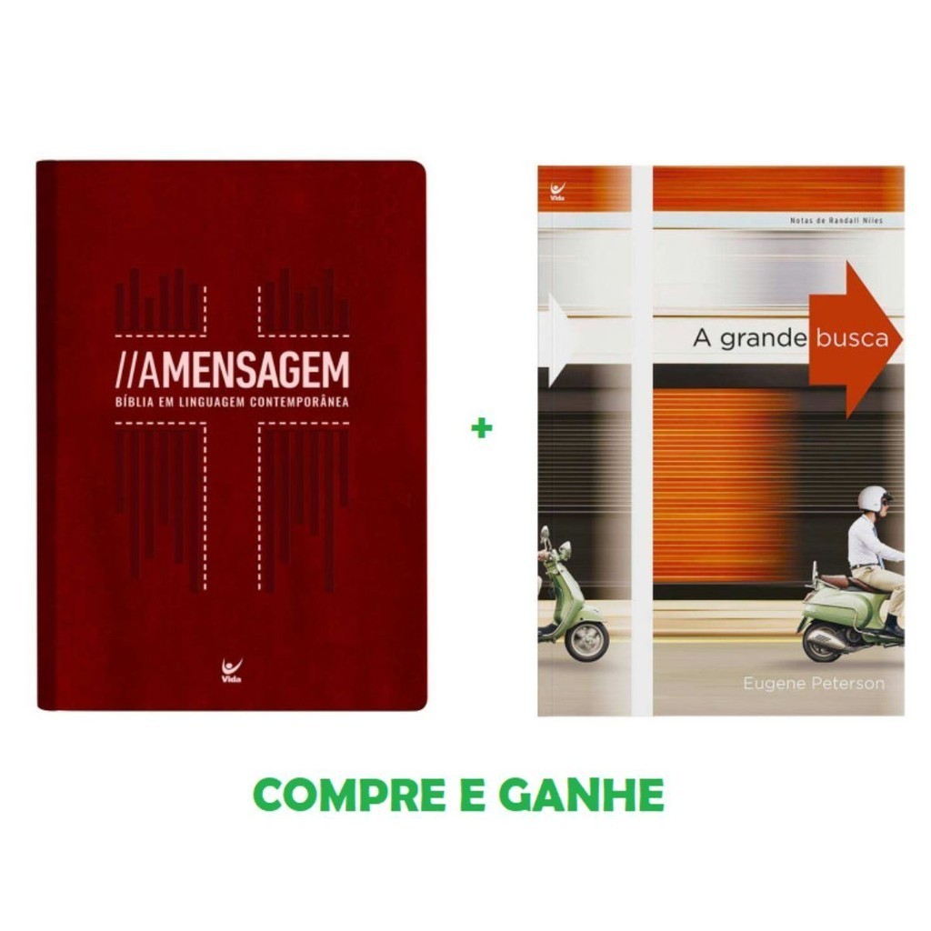 Bíblia A mensagem Letra gigante Vermelha + A Grande Busca | Eugene Peterson | Editora Vida