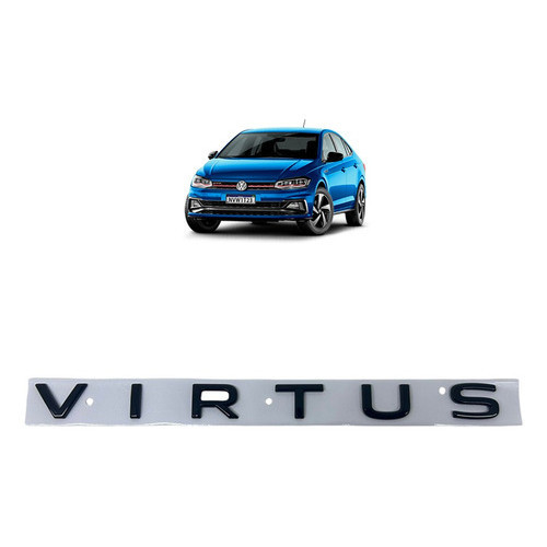 Emblema Preto Virtus 2018 A 2024 Original Volkswagen em Oferta na Shopee