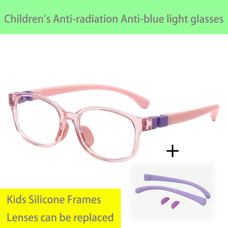 Kids Estrutura De silicone anti-Radiação Azul Óculos De Luz Para Crianças Estruturas Flexíveis Lentes São Removíveis E Substituíveis uv400