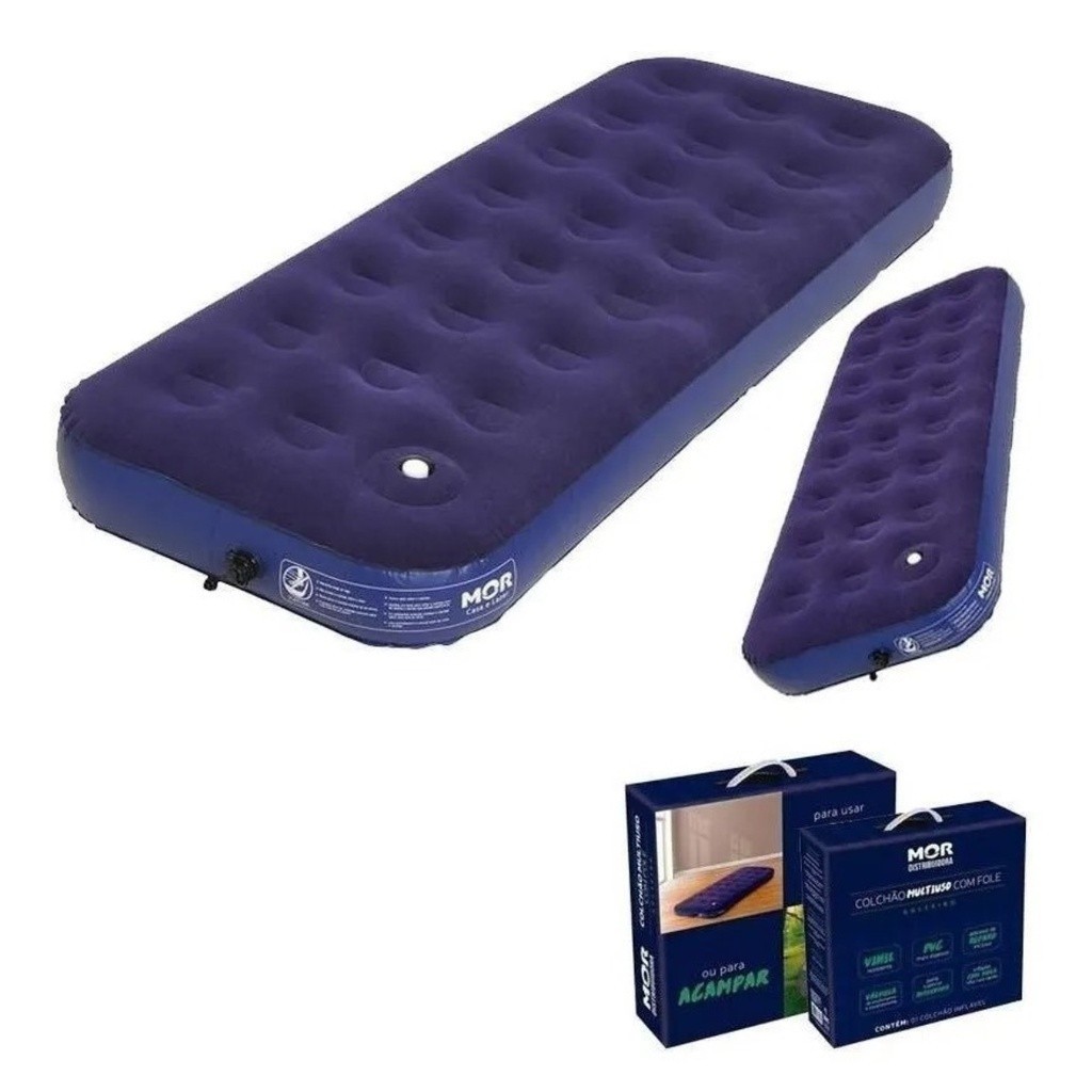 Colchão Inflável Solteiro Casal e King  Mor Inflador Embutido com Kit Reparo em Oferta na Shopee