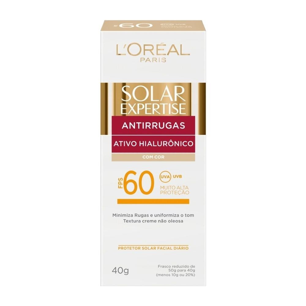 Protetor Solar L'Oreal Expertise Antirrugas com Cor FPS60 40g em Oferta na Shopee