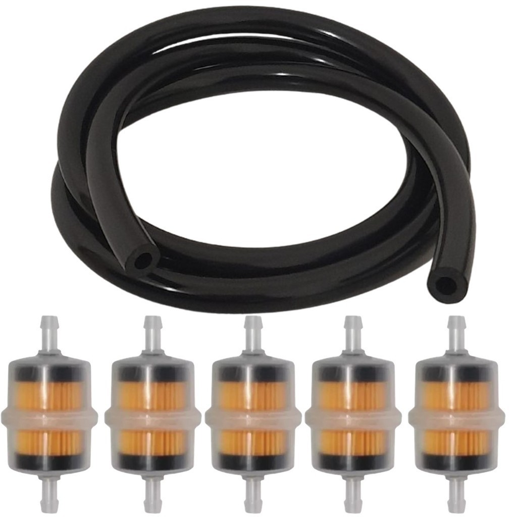5 Filtro Gasolina Mobilete Bike Motorizada 1 Metro Mangueira
