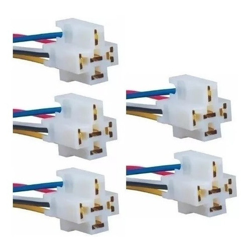 Kit 5 Tomadas Chicote Soquete Conector Plug Porta Relê