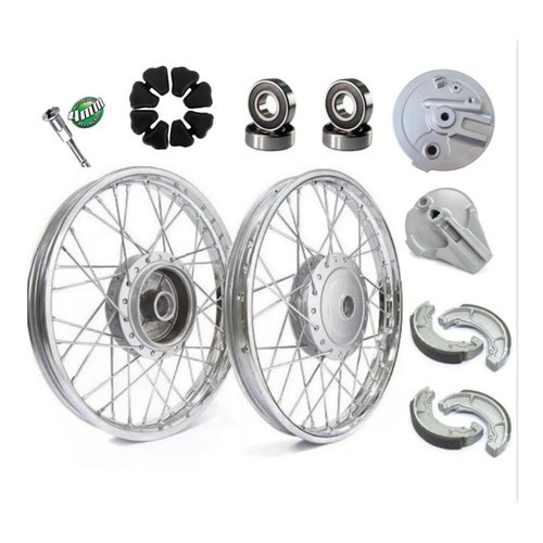 Par Roda Raiada Cg Fan Titan 150 Espelhos/bucha/lona/rolame.
