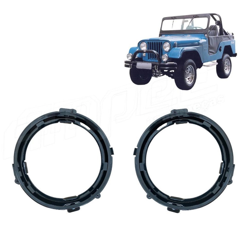 Par Suporte Farol 7 Polegadas Universal Sealed Beam Jeep - Spare Parts and Accessories for Vehicles