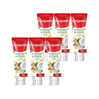 Kit Creme Dental Colgate Natural Extracts Coco e Gengibre 90g com 6 unidades em Oferta na Shopee