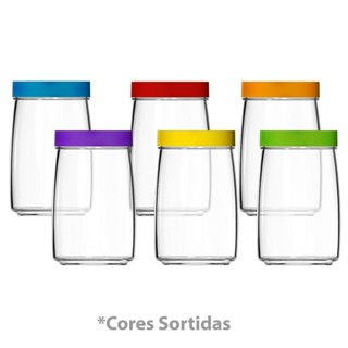 Conjunto de Potes Sempre Mandacaru 1,2 Litros com Tampas (Cores Sortidas) 6 Peças em Oferta na Shopee