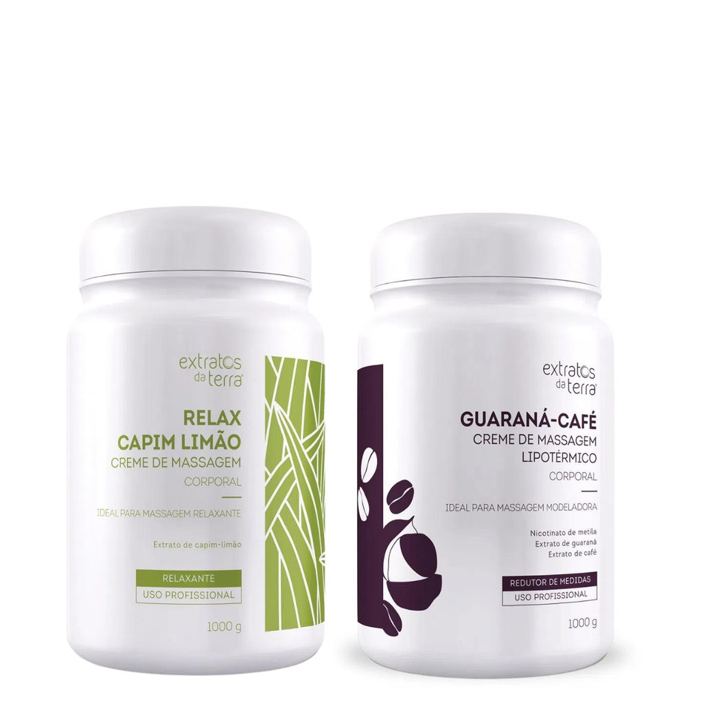 Kit Creme Guaraná Café + Relax Capim Limão Extratos da Terra
