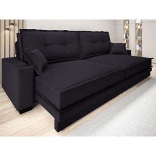 Sofá Palermo 2,40m Retrátil e Reclinável Velosuede Preto - NETSOFAS em Oferta na Shopee