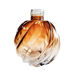 Frasco para Perfumaria de Vidro Redondo - Aspiral Degradê Ambar - 280ml - 1 un. - Rizzo