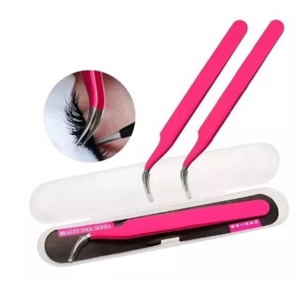 ANA1108 KIT Pinça Curva De Precisão Para Alongamento Cílios Extensão · foto 2