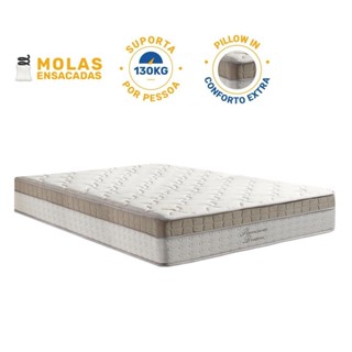 Colchão de Molas Ensacadas Pillow In Anjos Premium Dream Casal 138cm em Oferta na Shopee