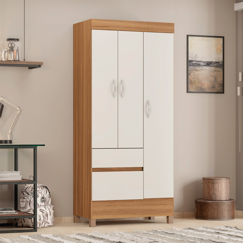 Guarda Roupa Wind em MDP com 3 Portas 2 Gavetas Demobile - Home & Living
