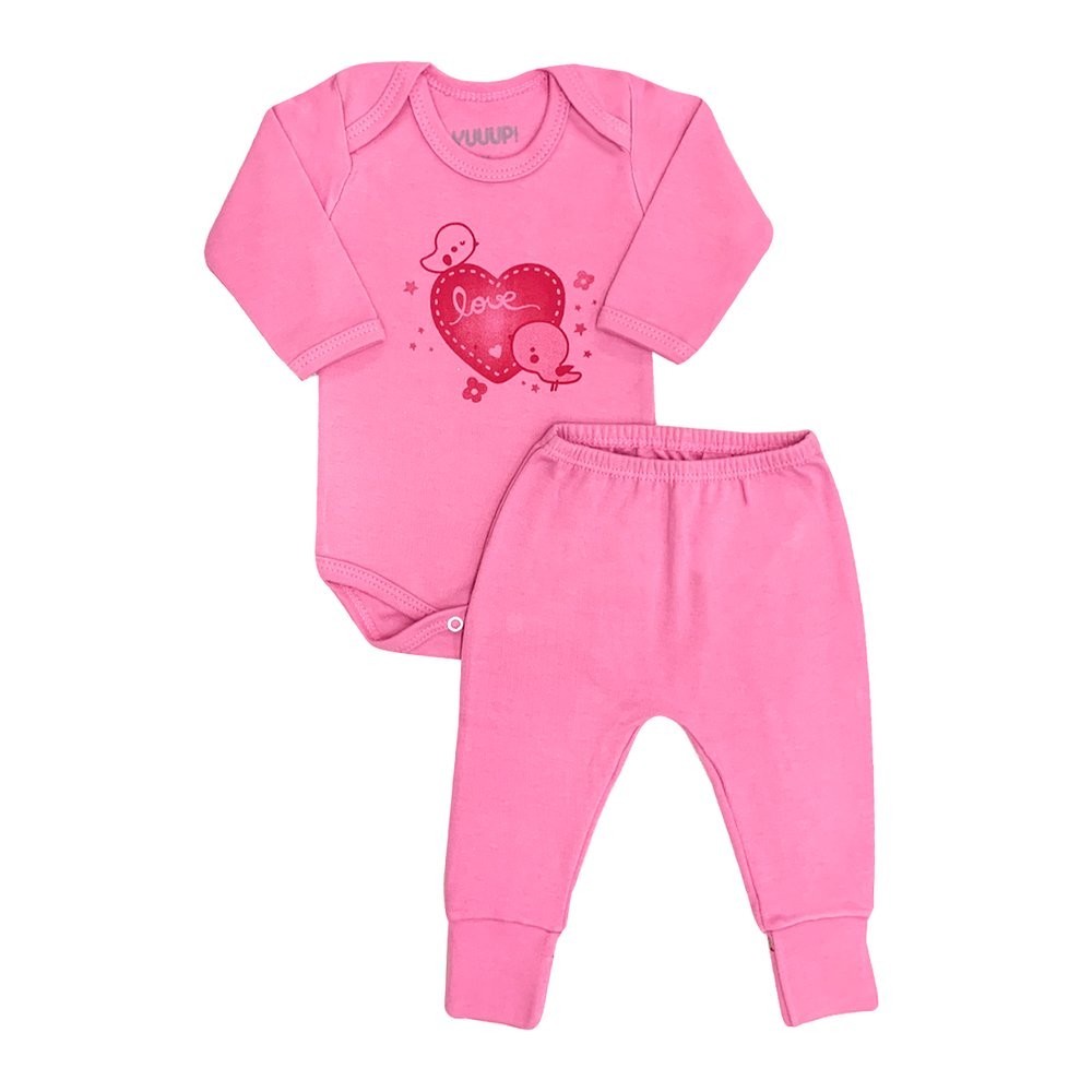 Conjunto Bebê Menina Mijão e Body Love - Kidstok Baby - Baby & Kids Fashion