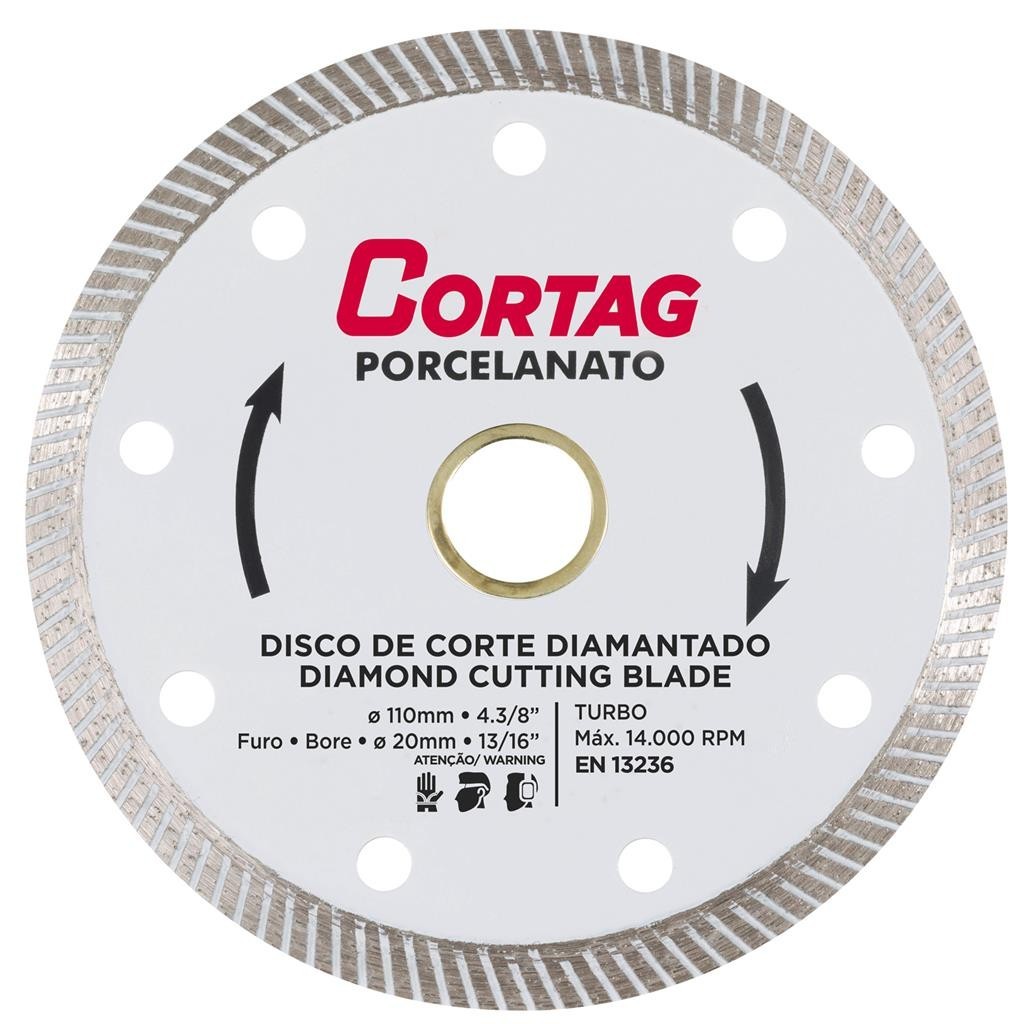 Disco Diamantado 110mm para Porcelanato Cortag Turbo Cerâmica em Oferta na Shopee