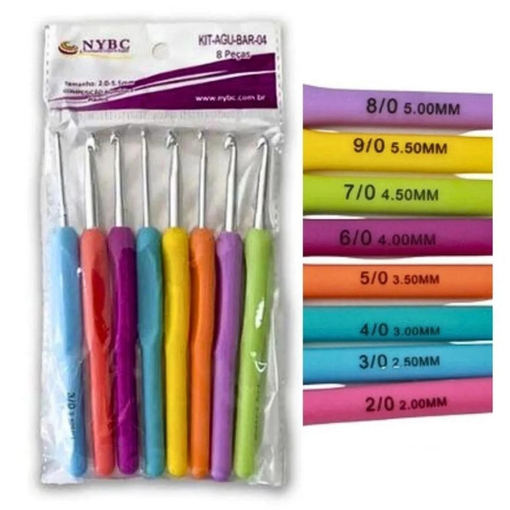 Kit Agulha De Crochê soft 8 Unidades Cabo Plástico em Oferta na Shopee