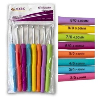 Kit Agulha De Crochê soft 8 Unidades Cabo Plástico em Oferta na Shopee