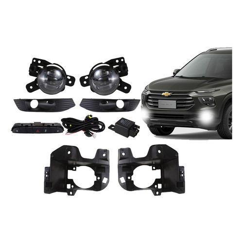 Kit Milha Led Montana 2023 Moldura Preta Botão Original Neblina Serra Serração Farol Farolete Baixo Alto Noite Estrada