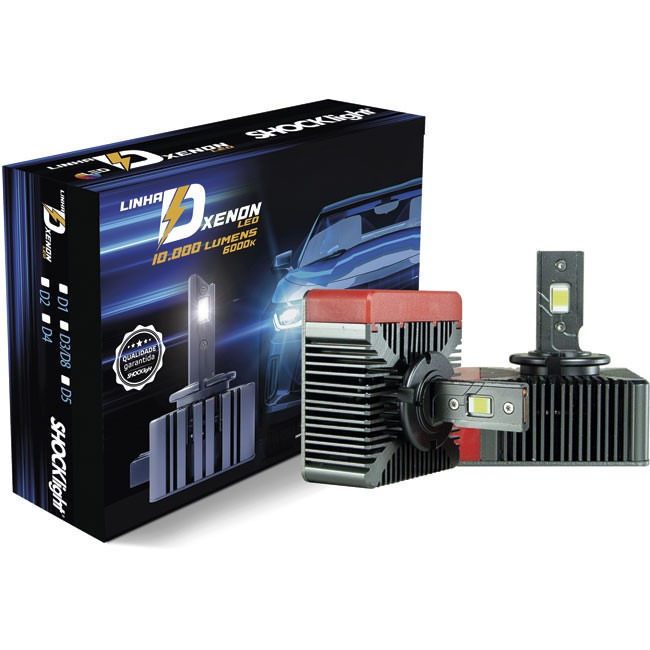 Kit Lâmpada Led para Xenon de Fabrica Shocklight D5s 10000lm - Spare Parts and Accessories for Vehicles