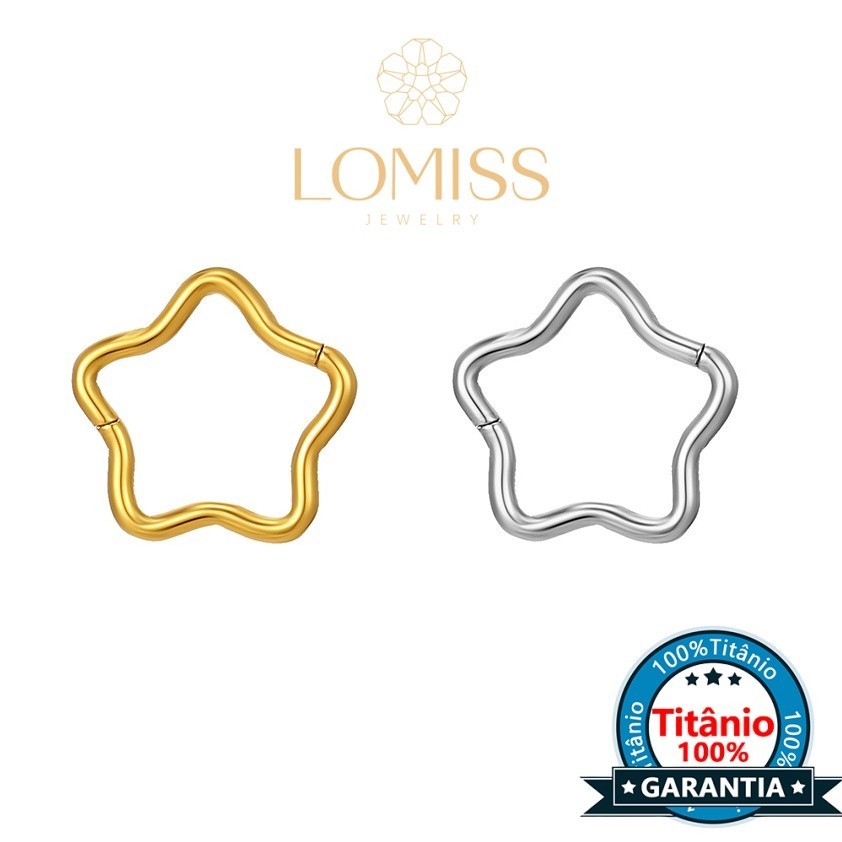 【LOMISS】Piercing Trágus Hélix Septril Rook Conch Nariz Argola Estrela Titânio G23 PVD Lomiss piercing em Oferta na Shopee