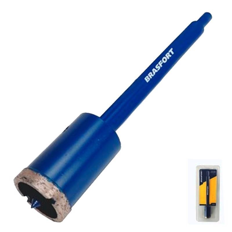 Serra Copo Diamantada 25 mm com Haste 7933 BRASFORT em Oferta na Shopee