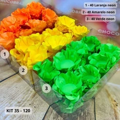 Kit 120 Forminhas para Doces Finos Laranja Neon+am Neon + Vd Neon (CHOCO)