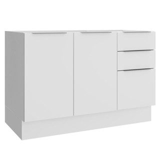 Balcão de Pia Madesa Stella 2 Portas e 3 Gavetas - Branco em Oferta na Shopee