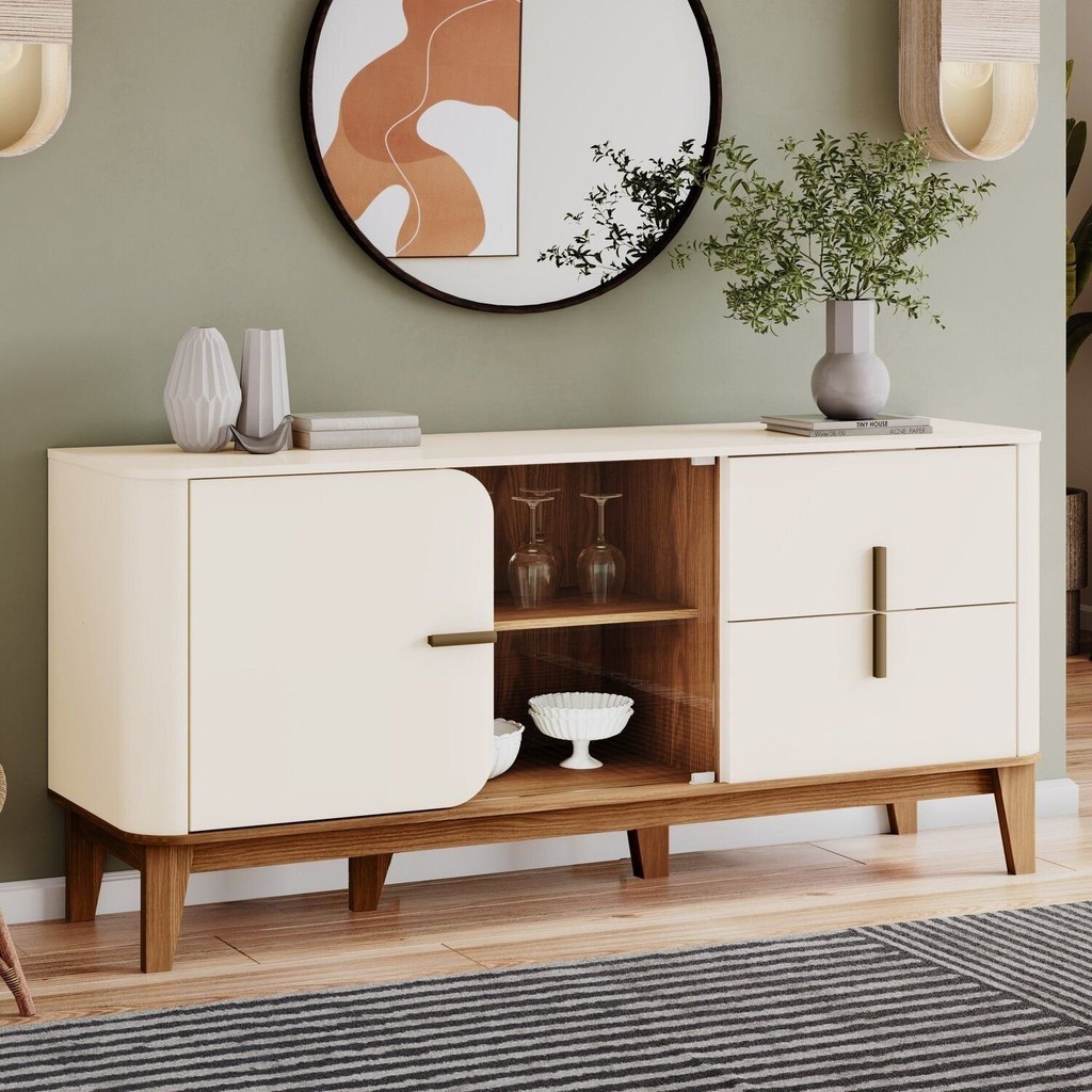 Buffet Rael para Sala de Jantar 2 Portas 2 Gavetas Retrô em Oferta na Shopee