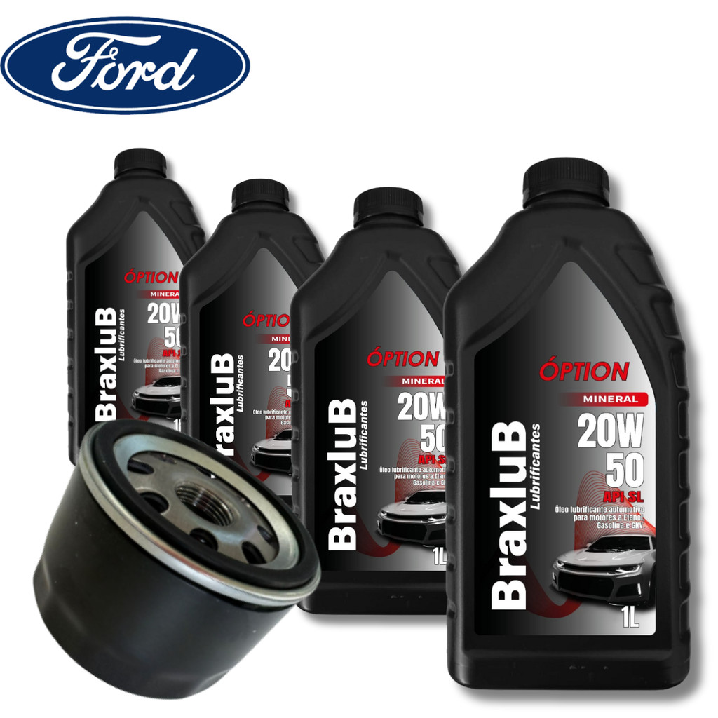 KIT TROCA DE ÓLEO 20W50 + FILTRO( MOTORES FORD )