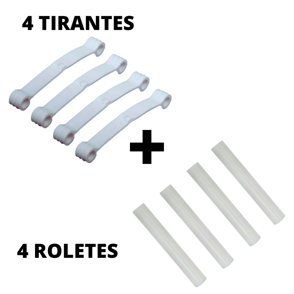 Kit 4 Tirantes Branco + Rolete para Reparos em Lavadoras Brastemp Consul em Oferta na Shopee