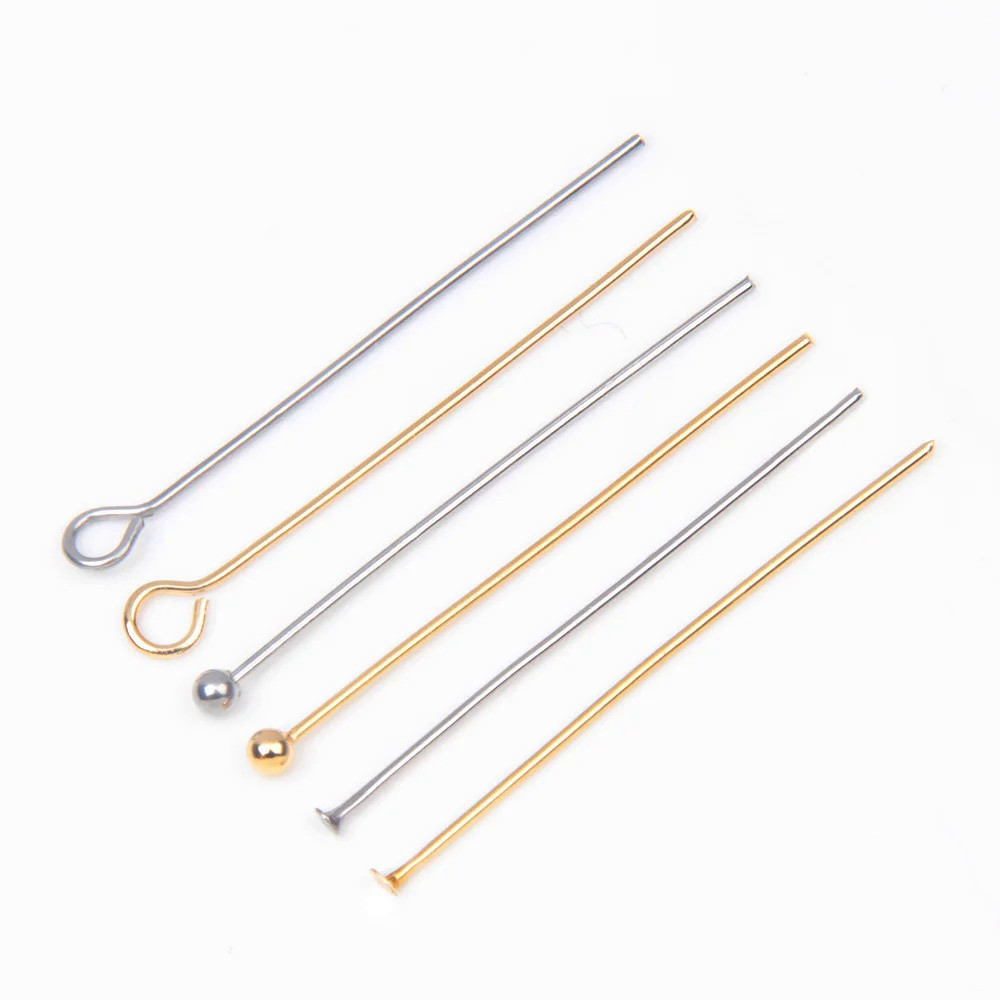 XHN50-100pcs/Lot 20-50mm 316 aço inoxidável Golden Ball pins resultados bola cabeça pinos para fazer jóias DIY fornece a