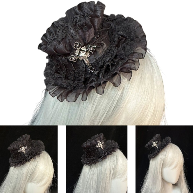 ELE Fashion Lace Designs Acessório De Cabelo Com Chapéu Funcionalidade Cosplay Grampo Para Melhorar Qualquer Penteado Ou
