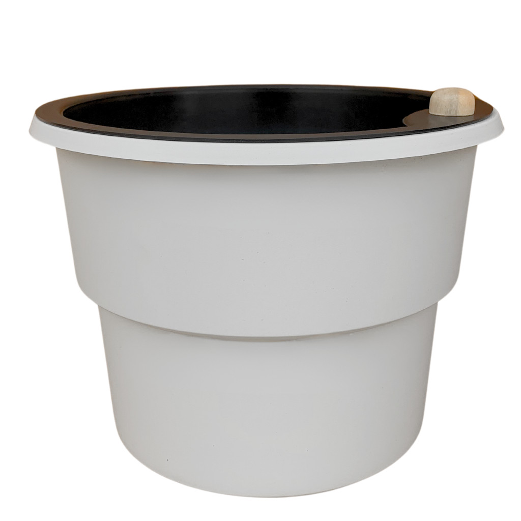 Vaso Plantas Autoirrigável Antidengue Flores Hortas Vaso c Cachepô Auto Irrigável - Branco