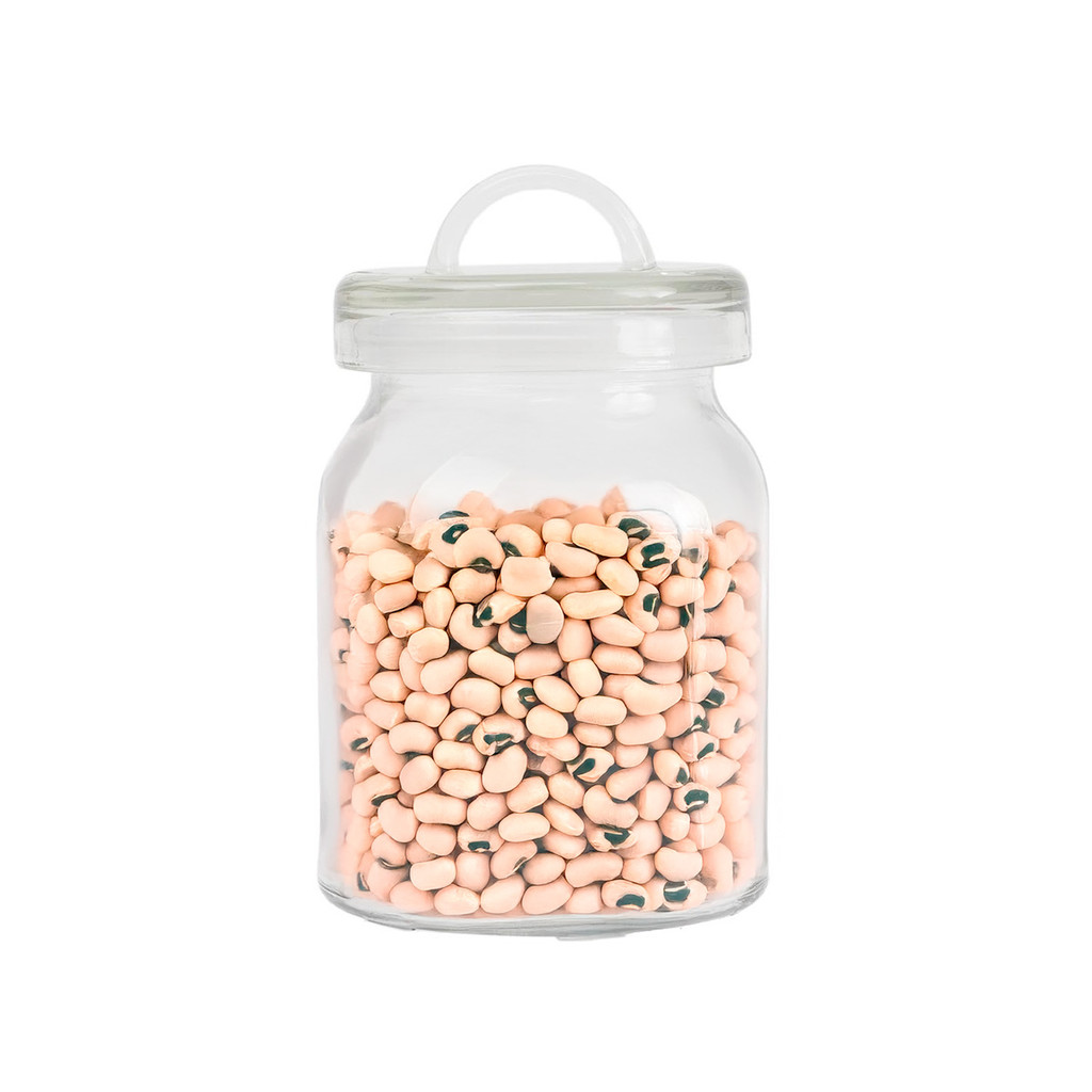 Pote de vidro 800ml com alça na tampa redondo - Mozcada - Home & Living