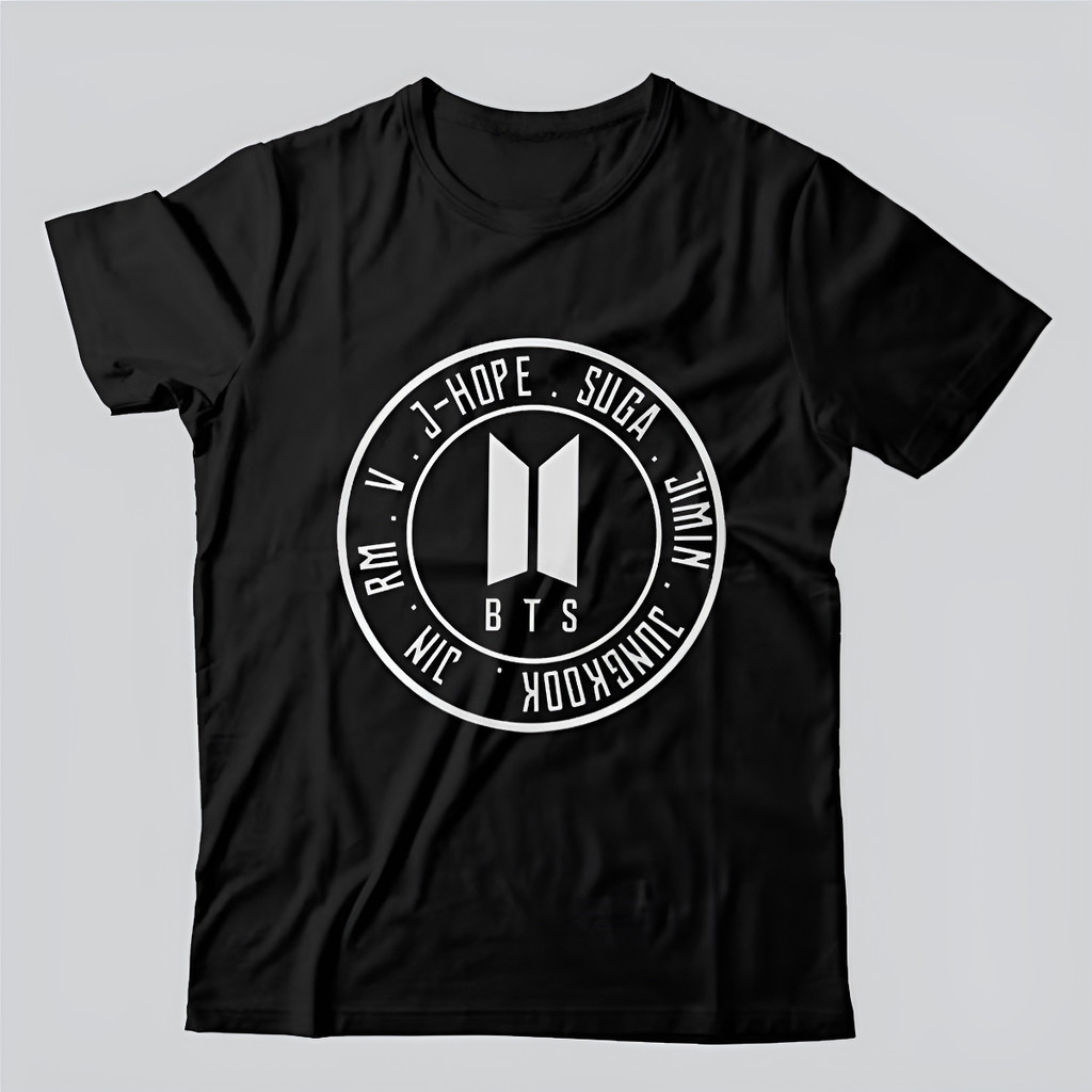 Camiseta Preta Bts Nome Integrantes I Love Bts Amo Bts Básic