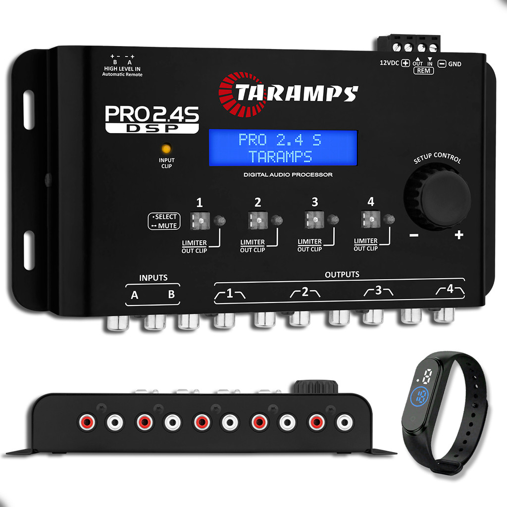 Processador de Áudio Taramps PRO 2.4s 4 Vias - Anti-Puff Crossover Bass Boost Profissional e Relógio em Oferta na Shopee