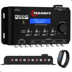Processador de Áudio Taramps Profissional PRO 2.4s - 4 Vias de Saída - Crossover Bass Boost + Relógio