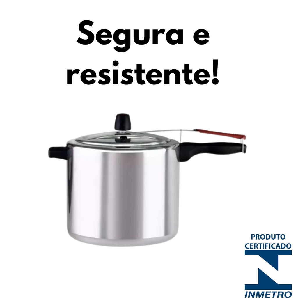 Panela Pressão 10 Litros Polida Grande - Certificado Inmetro Alegrete