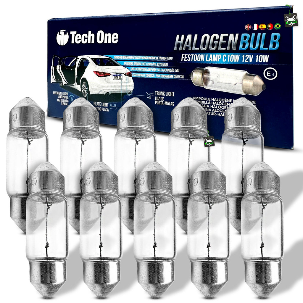 Kit 10 Lâmpadas Halógenas Torpedo C10W 12v SV8.5 1 Polo 10w em Oferta na Shopee