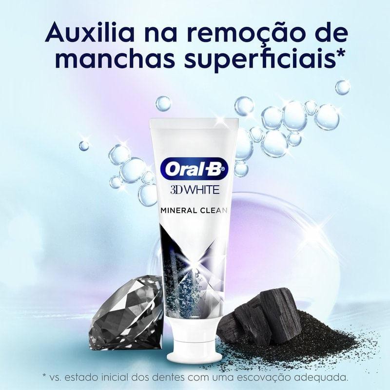 Detalhes do Creme Dental Oral-B Mineral Clean Com Carvão 140g