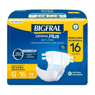 Fralda Descartável Bigfral Derma Plus Noturna G Embalagem Econômica 16 Unidades em Oferta na Shopee