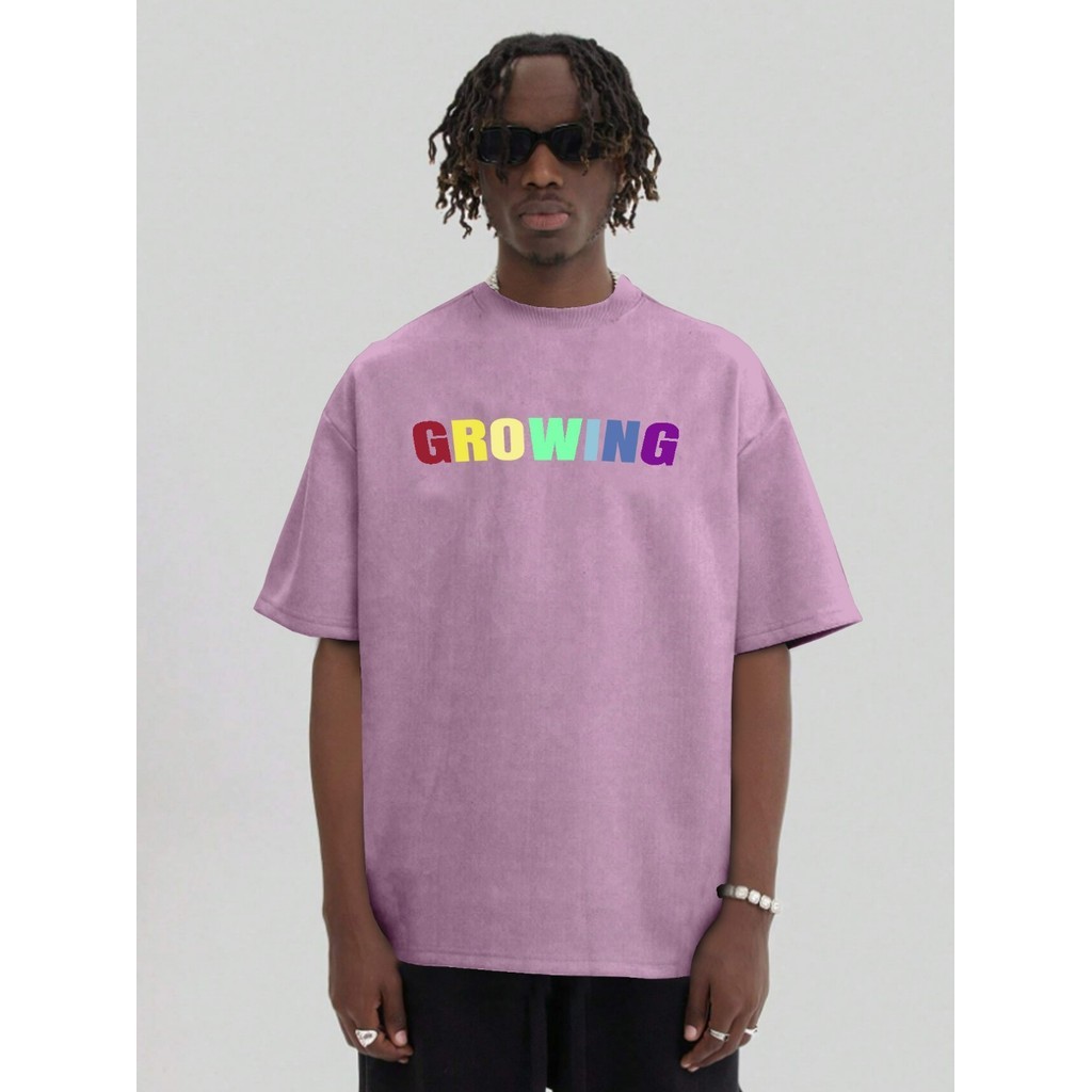 Camiseta Skatista Estampa Básica Blusa Larga Oversized T Shirt Bordada Rosa Claro Camisa Academia
