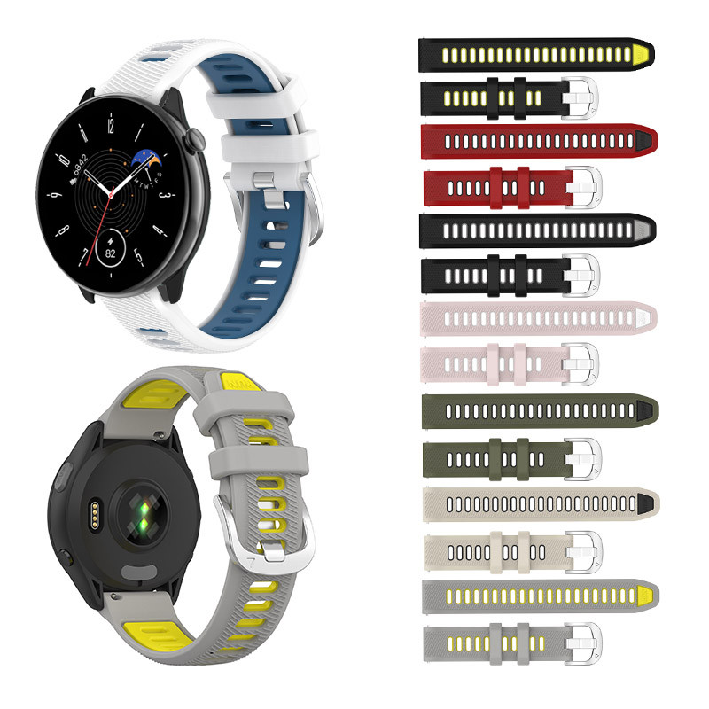 Pulseira De Silicone Para Corrida Ao Ar Livre , 20mm 22mm , Huami Amazfit GTR mini/4-3-3Pro-2-2e