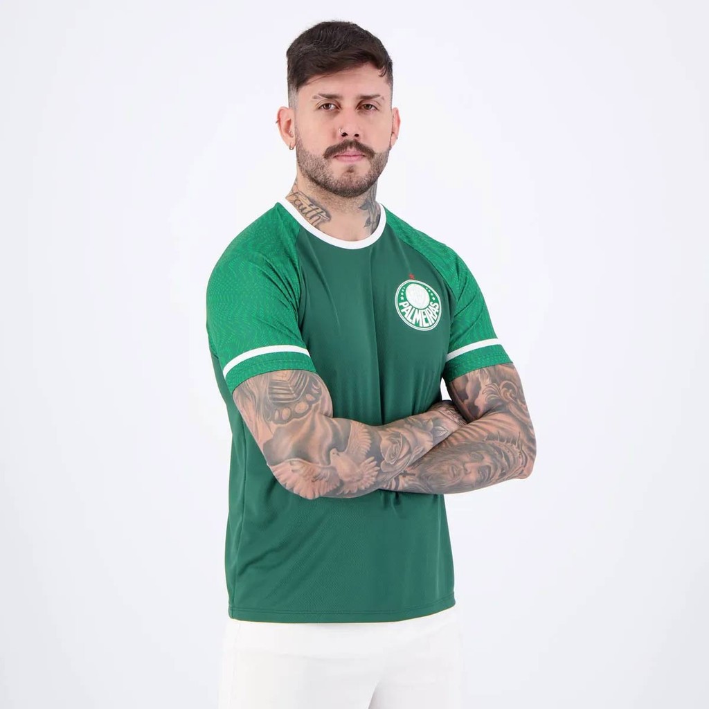 Detalhes do Camisa Palmeiras Verdão Vitor Roque 9 Escudo Verde